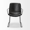 Sawyer II Black Faux-Leather Seat Black Iron Frame Dining Chair, by Mercana, 23.23" length x 25.59" width x 33.07" height thumbnail 3