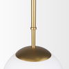 Edie Brushed Gold Metal with Frosted Glass Globe 1-Light Pendant, by Mercana, 12" length x 12" width x 54" height thumbnail 7