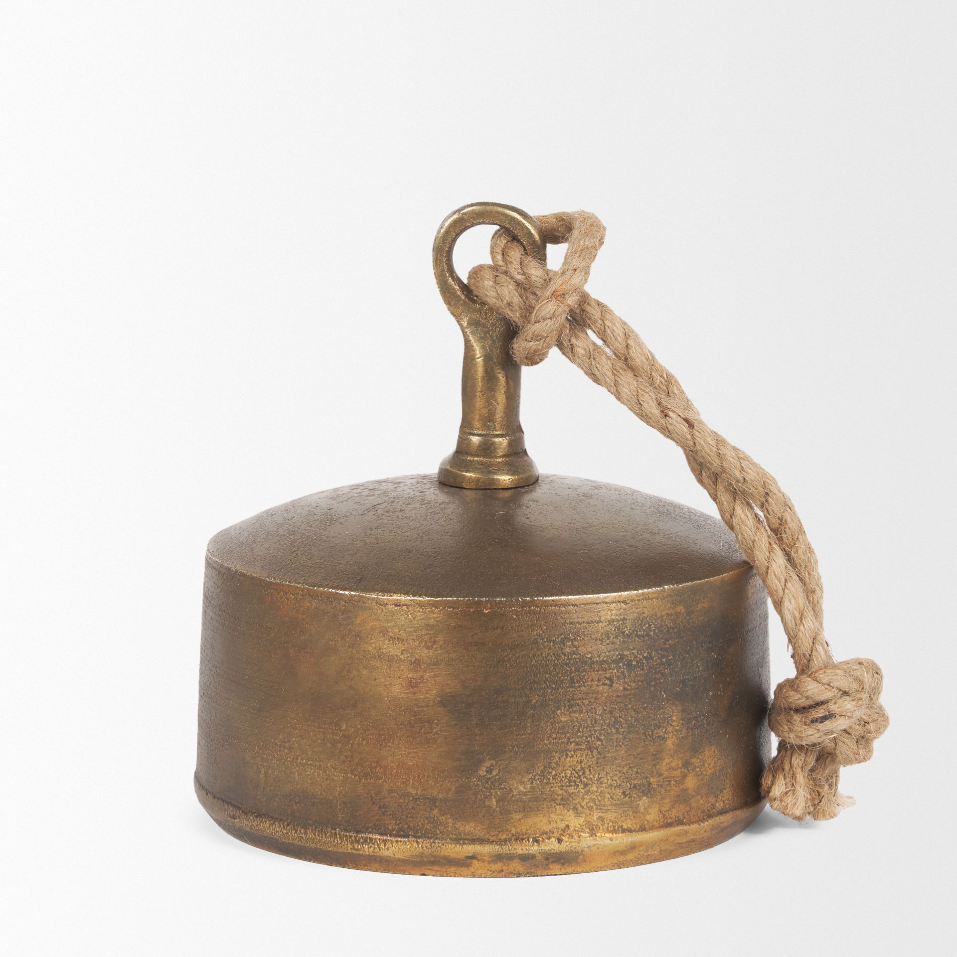 Quincy Large Gold Metal Decorative Bell Object, Decorative Object by Mercana, 7" length x 7" width x 7.75" height View 5