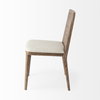 Clara Cane Back Dining Side Chair | Cream Fabric with Brown Wood, Dining Chair by Mercana, 18" length x 23.25" width x 33.75" height thumbnail 8