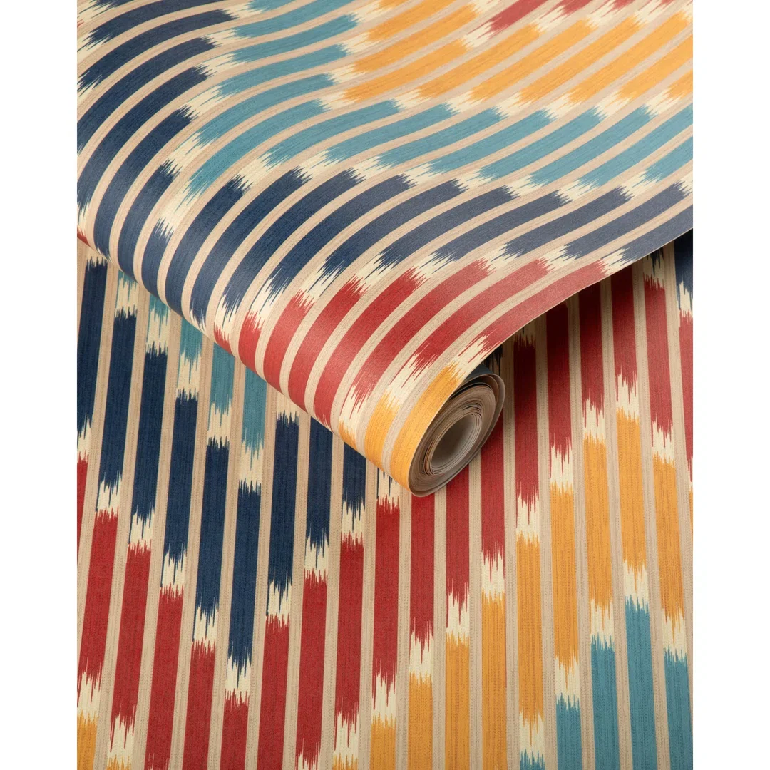 La Menagerie Cascade Chevron Cellulose Blend Pretrimmed Roll, Wallpaper by Brunschwig & Fils, 2'2.77" width x 2'3" height View 2