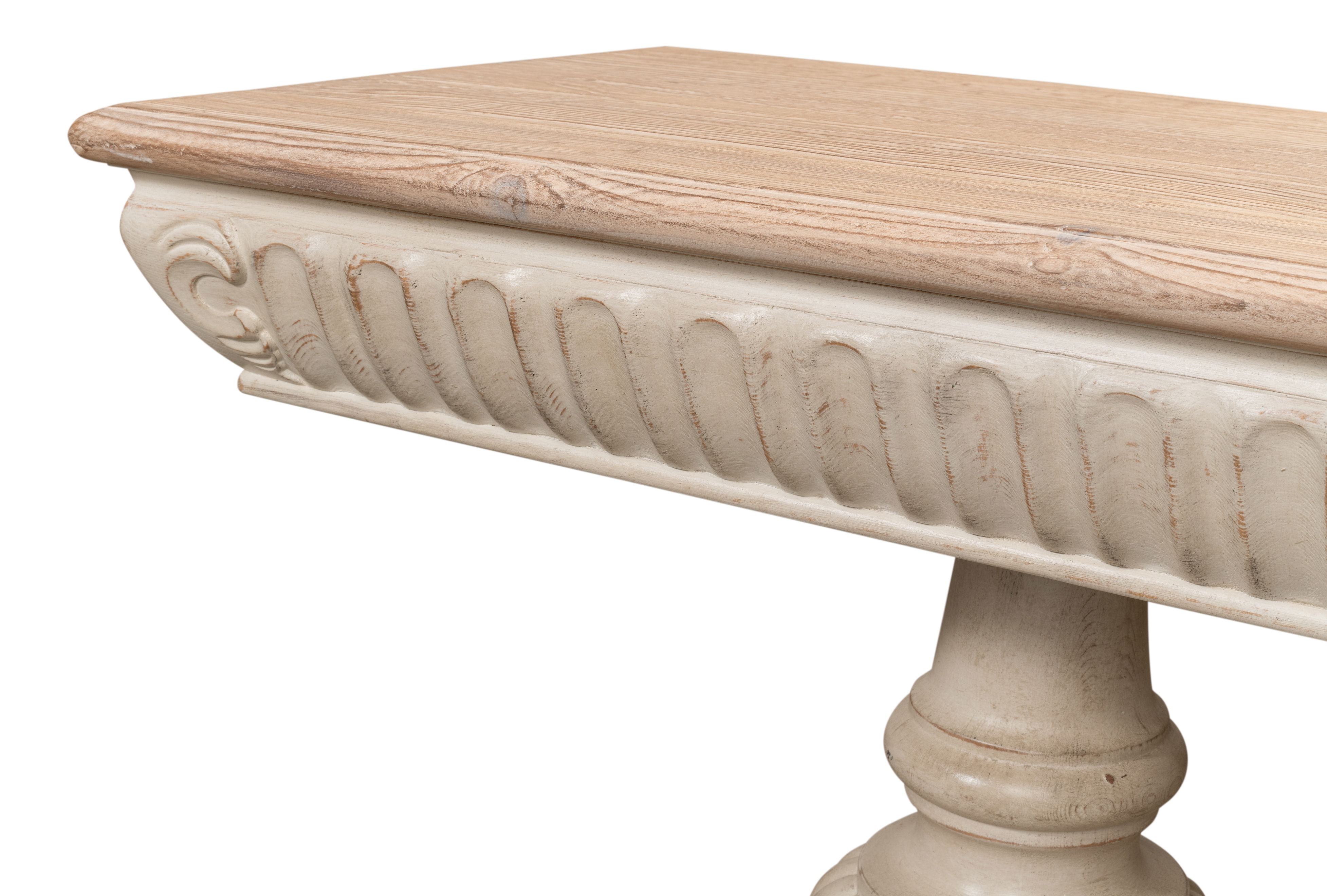 Hugo Console, Stone Grey W/Natural Top large image 