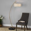 Vardar Curved Brass Floor Lamp, by Uttermost, 29.5" width x 68" height x 17" depth thumbnail 2