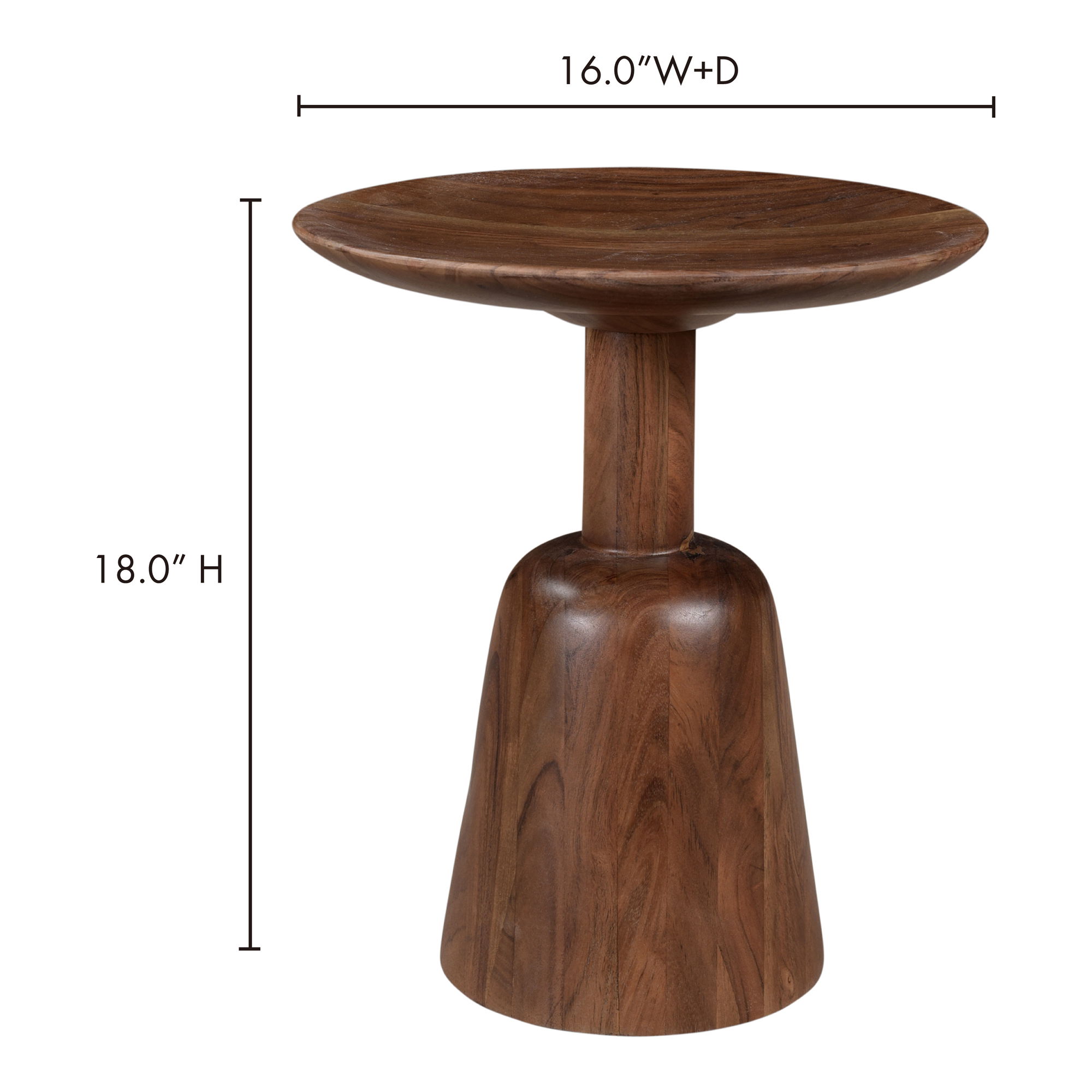 Nels End Table Dark Brown, Side & End Table by Moe's Home, 16" width x 18" height x 16" depth View 9