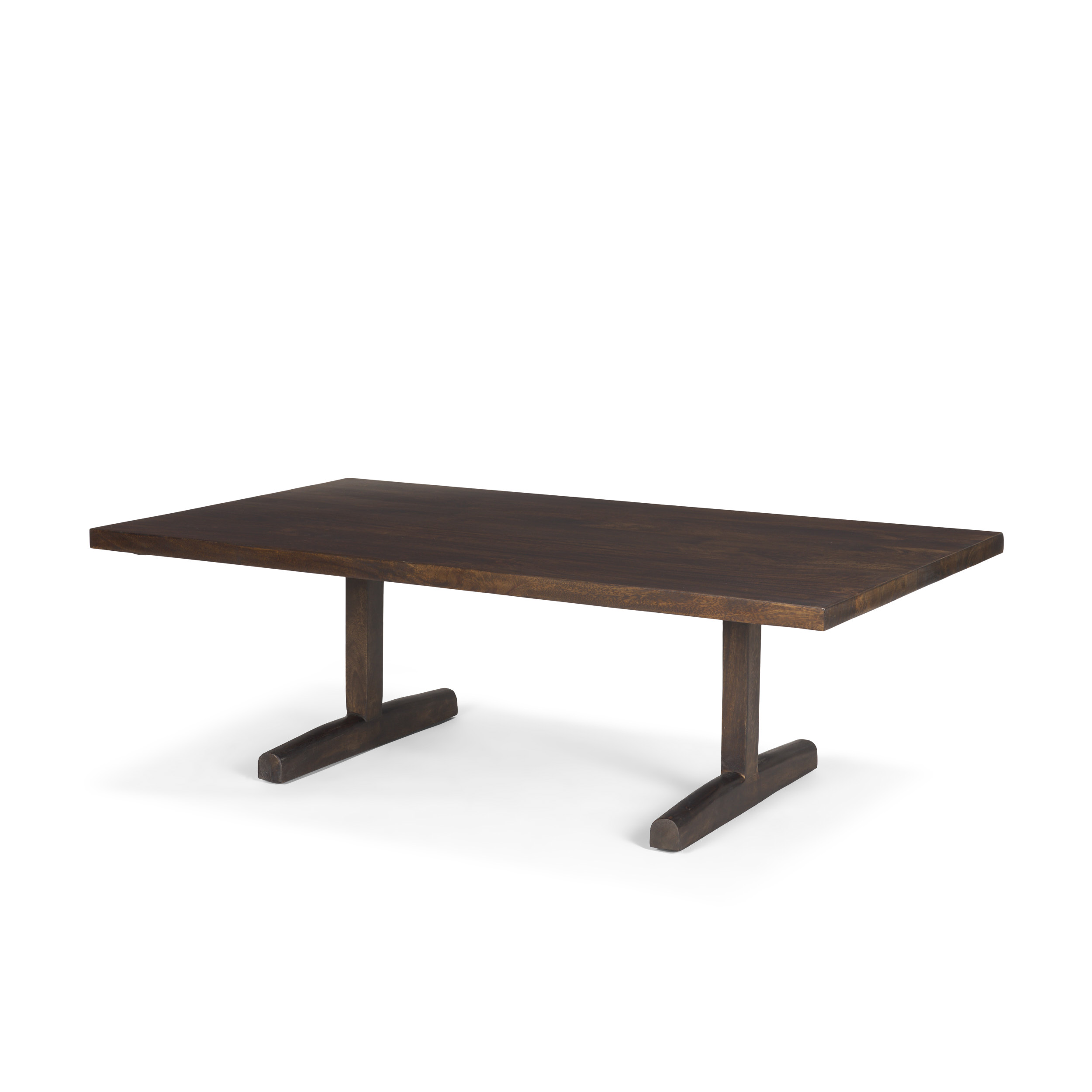 Viktor 55'L Dark Brown Solid Wood Coffee Table, by Mercana, 55" length x 30" width x 17" height View 1