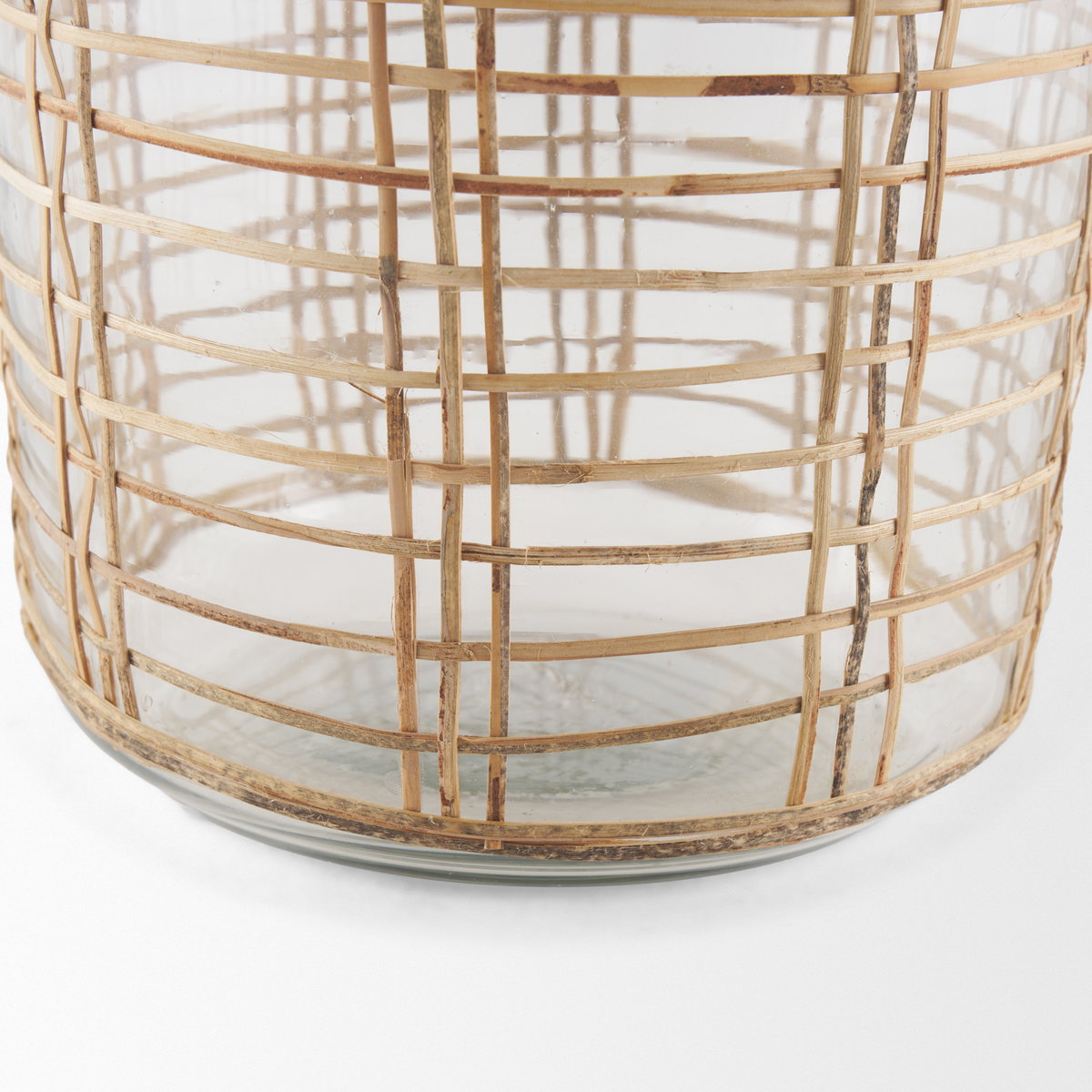 Troian Medium Rattan Wrapped Glass Bottle, Decorative Object by Mercana, 7.5" length x 7.5" width x 14.5" height View 6