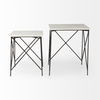 Lorlei 20.0L x 20.0W x 23.8H White Marble Top with Gray Iron Legs End and Side Table, Side & End Table by Mercana, 20" length x 20" width x 24" height thumbnail 8