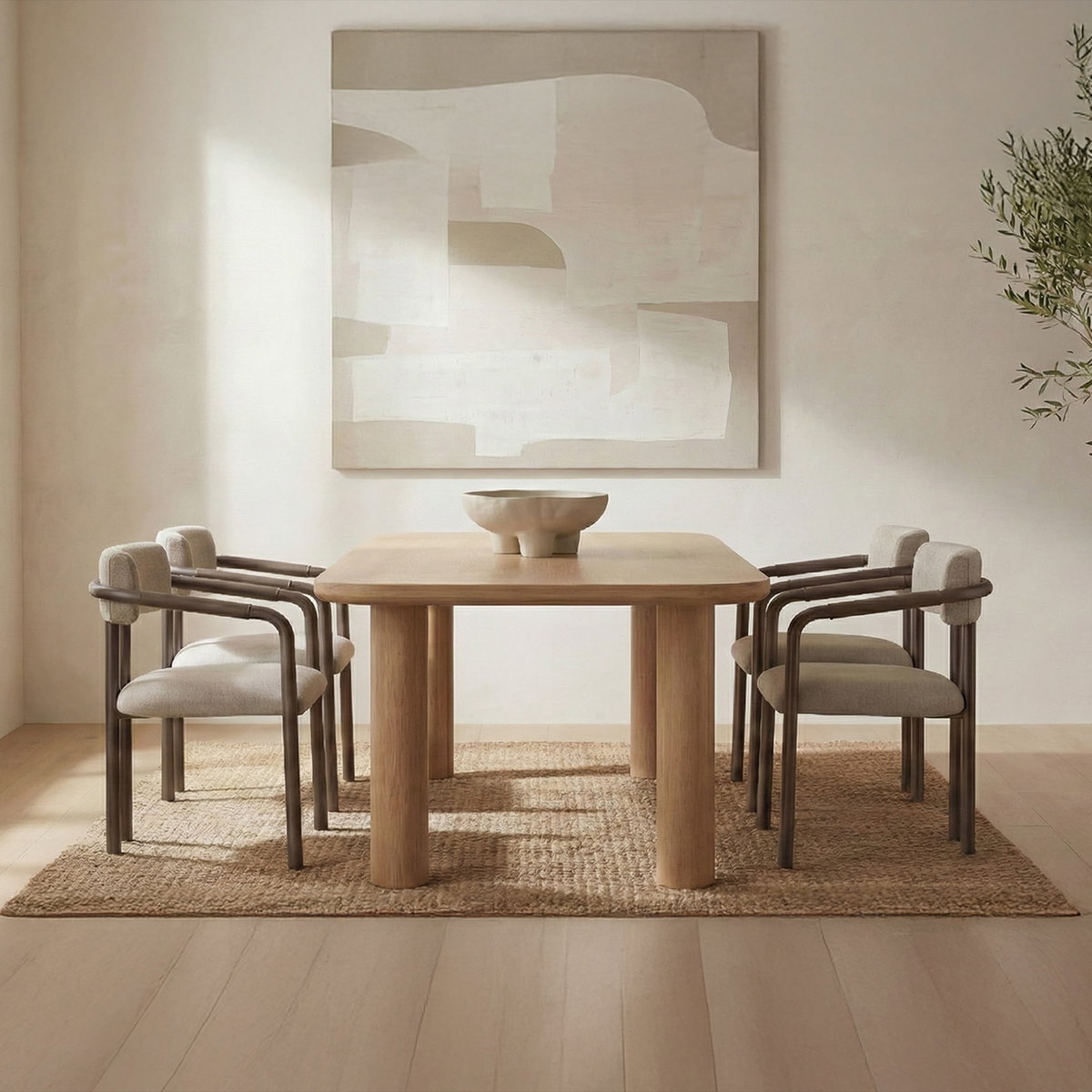 Cassidy Dining Chair Light Brown, by Moe's Home, 22.4" width x 31.5" height x 23.2" depth View 7