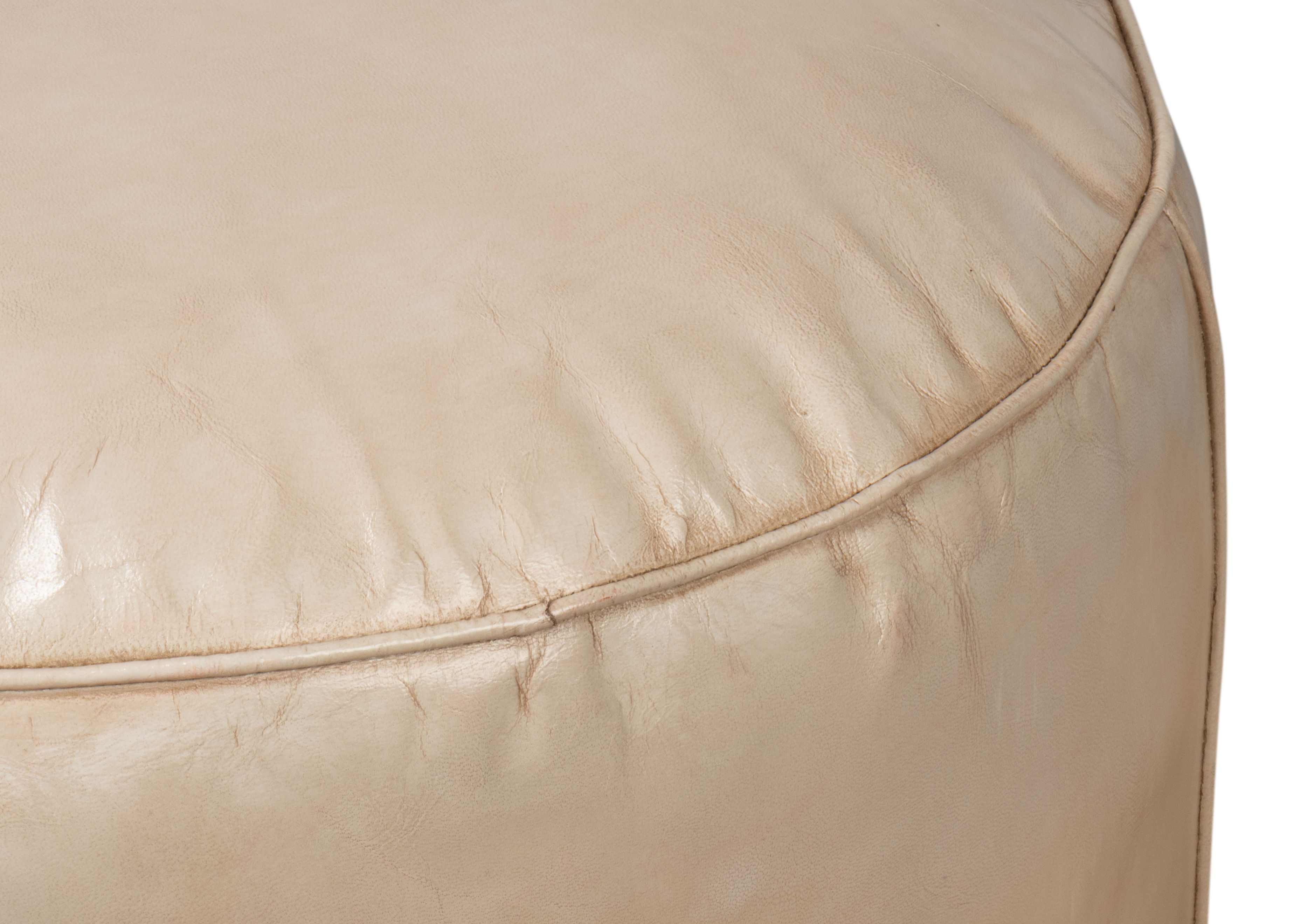 Soccerball Stool, Taupe Leather, Seating by Sarreid, 22" length x 22" width x 18" height View 11