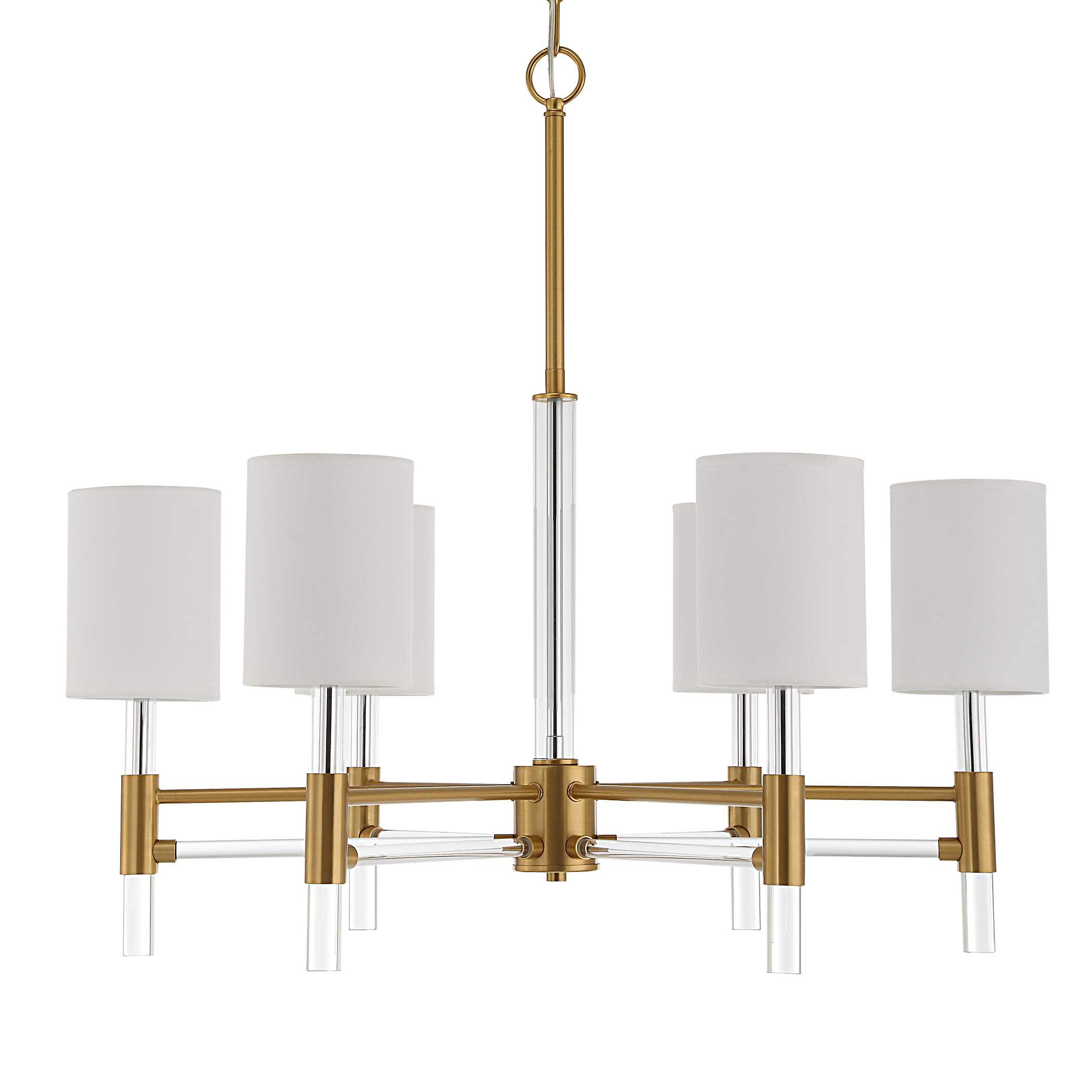 Welkin 6 Light Modern Chandelier, Ceiling Light by Uttermost, 30" width x 27.75" height x 30" diameter x 30" depth View 3