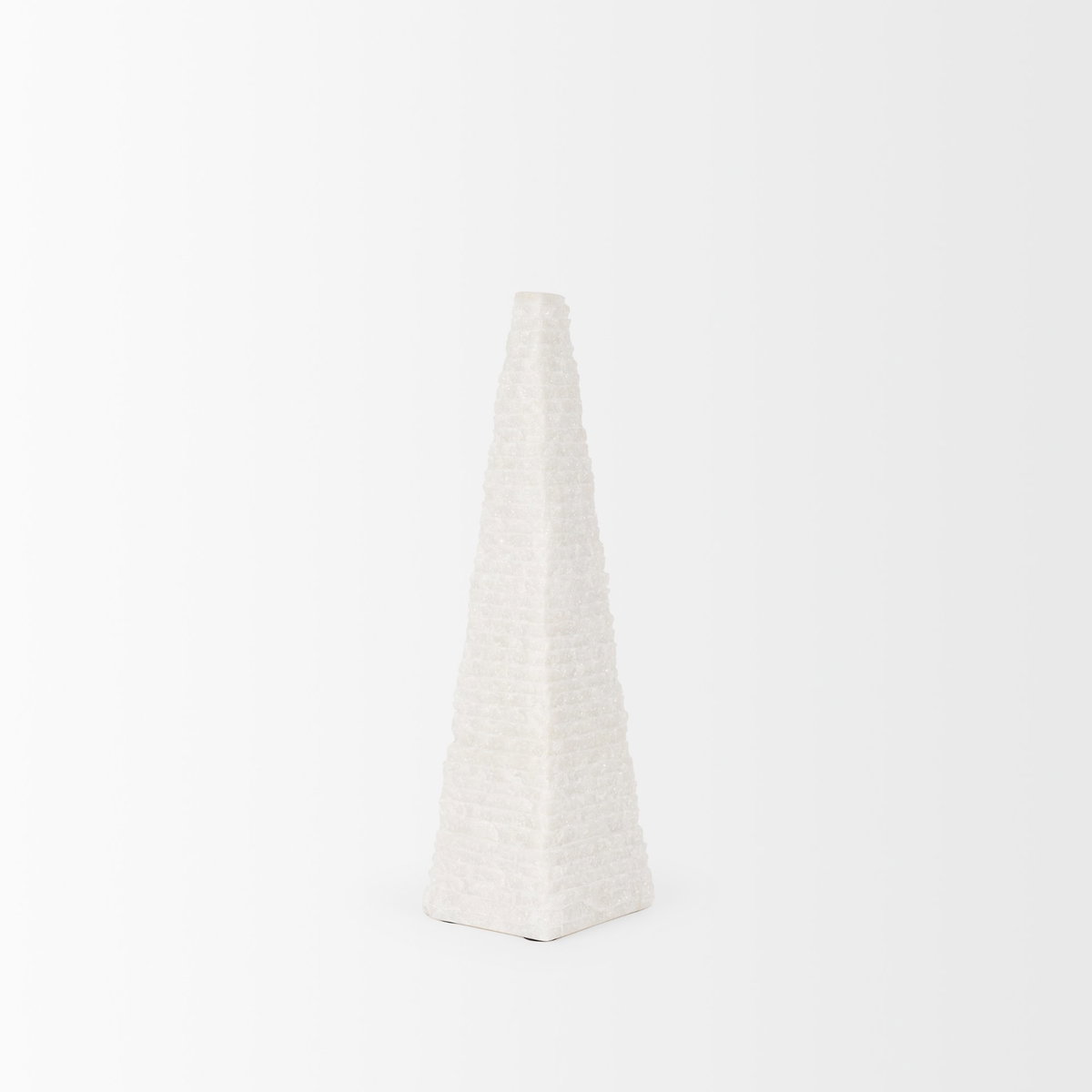 Pyramis White Rough Marble Obelisk 13', Decorative Object by Mercana, 4" length x 4" width x 13" height View 5