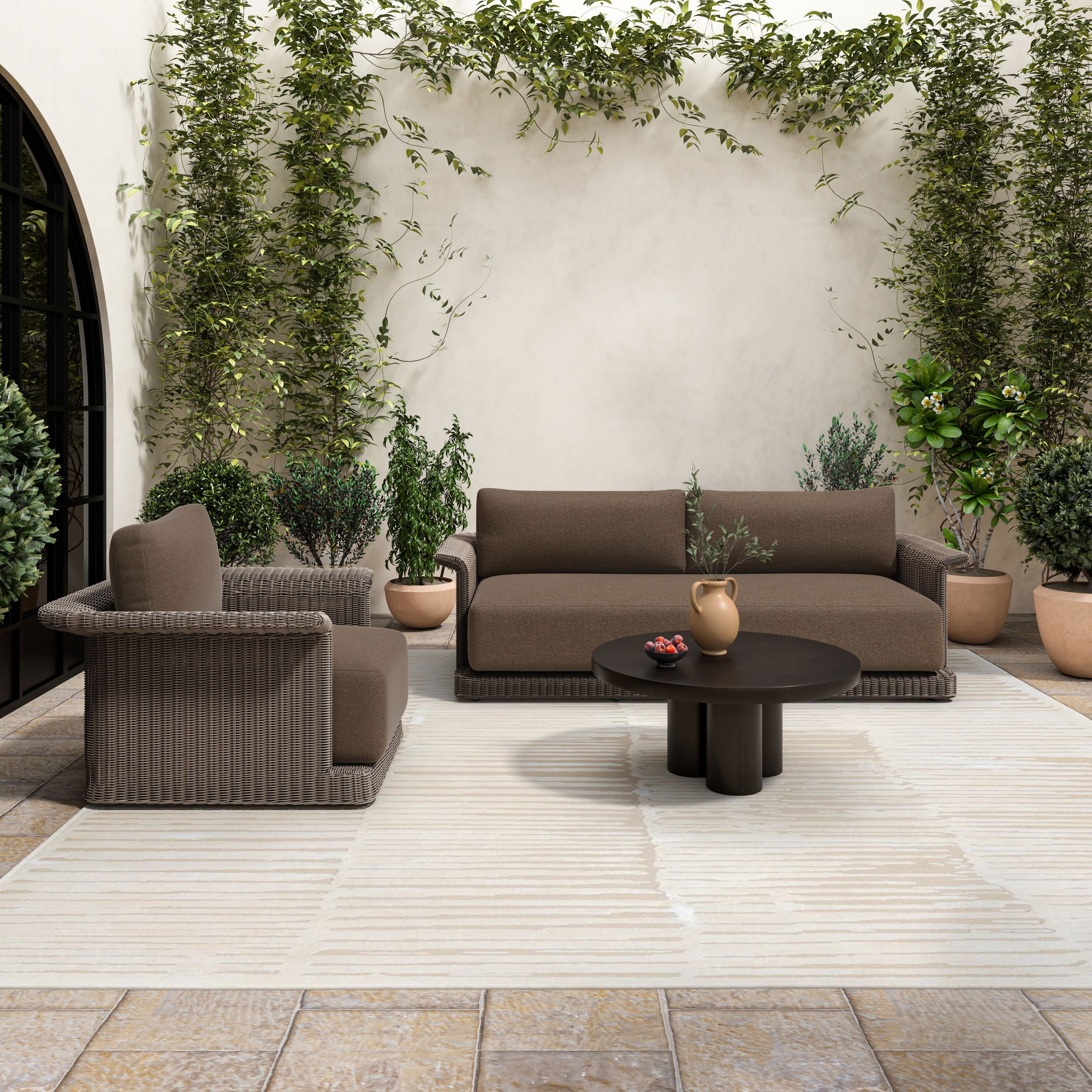 Logan Outdoor Coffee Table Black, by Moe's Home, 35" width x 16" height x 35" depth View 11