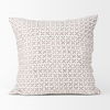Jayden Cream with Merlot Print Linen Square Decorative Pillow Cover thumbnail 2