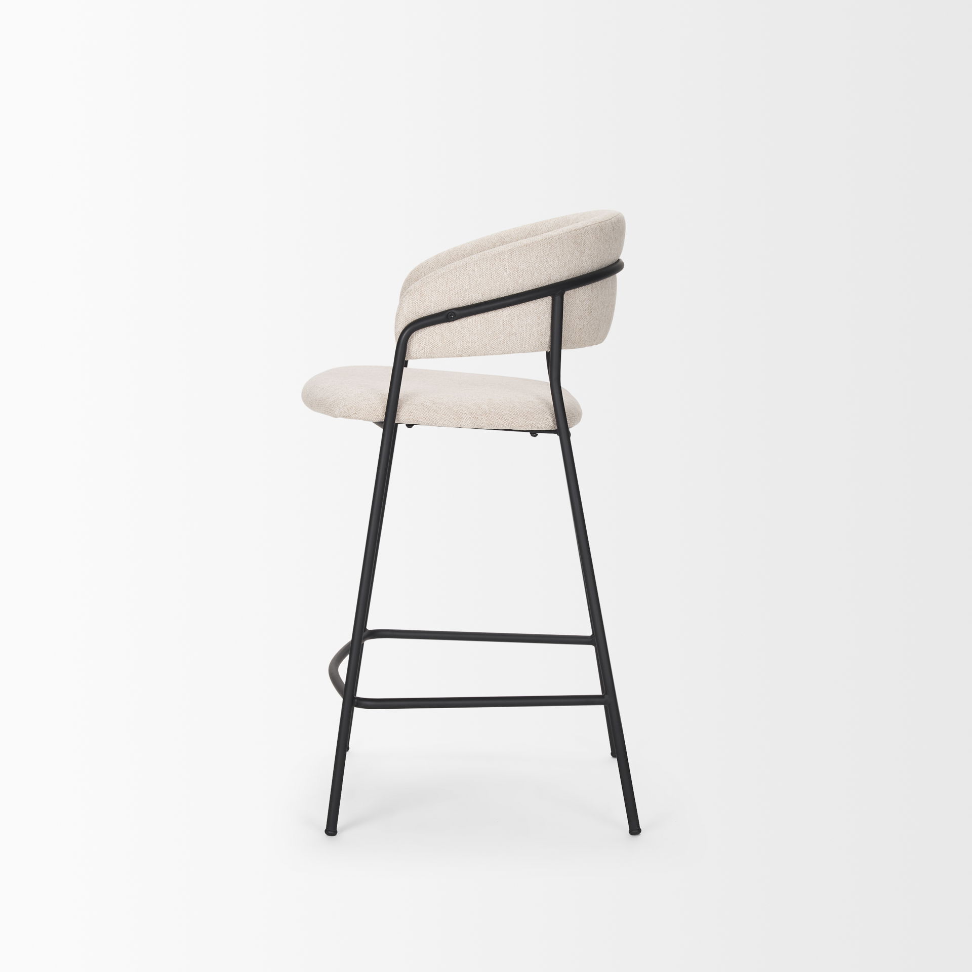 Carolyn Counter Stool with Oatmeal Fabric & Matte Black Metal large image 