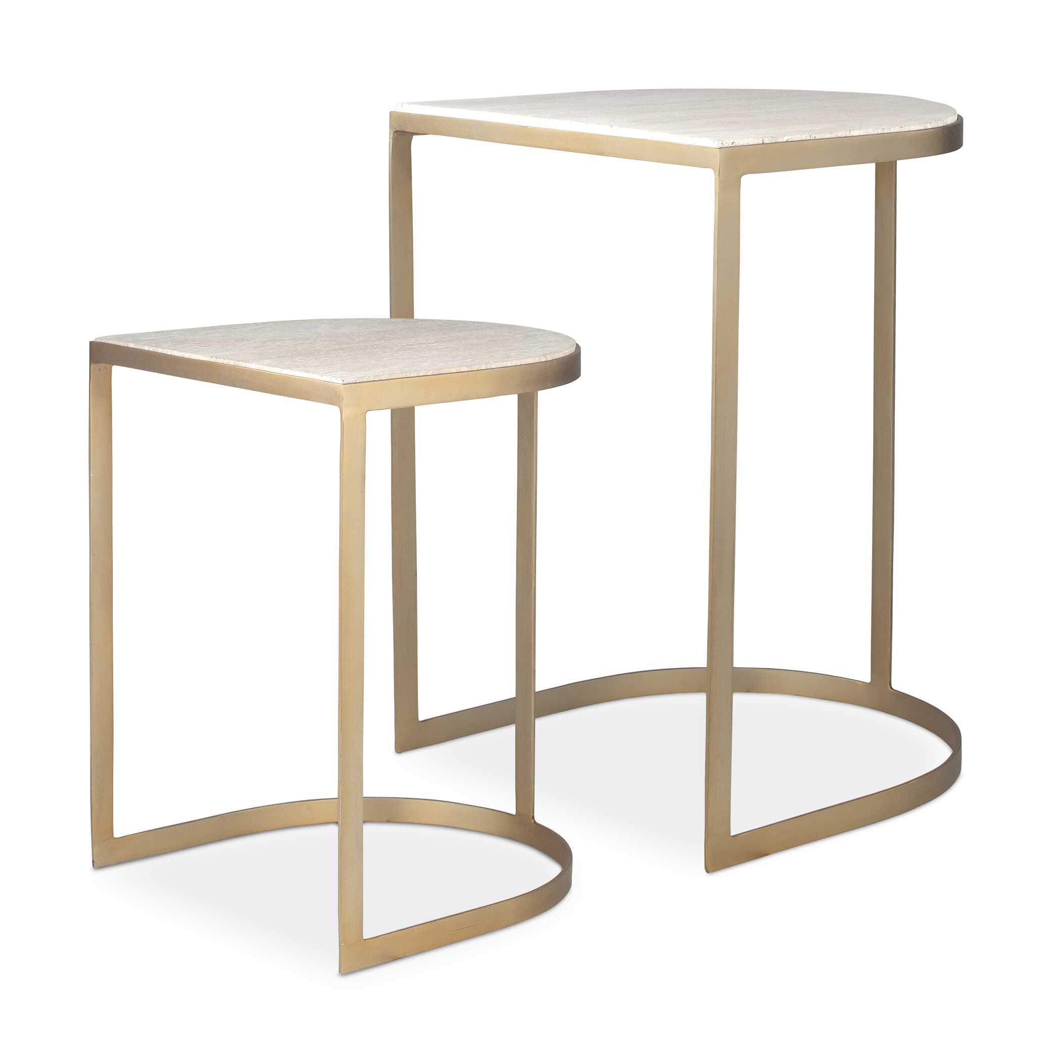 Lindon Travertine Nesting Tables Set/2, Furniture by Uttermost, 17.25" width x 24.25" height x 17.25" depth View 1