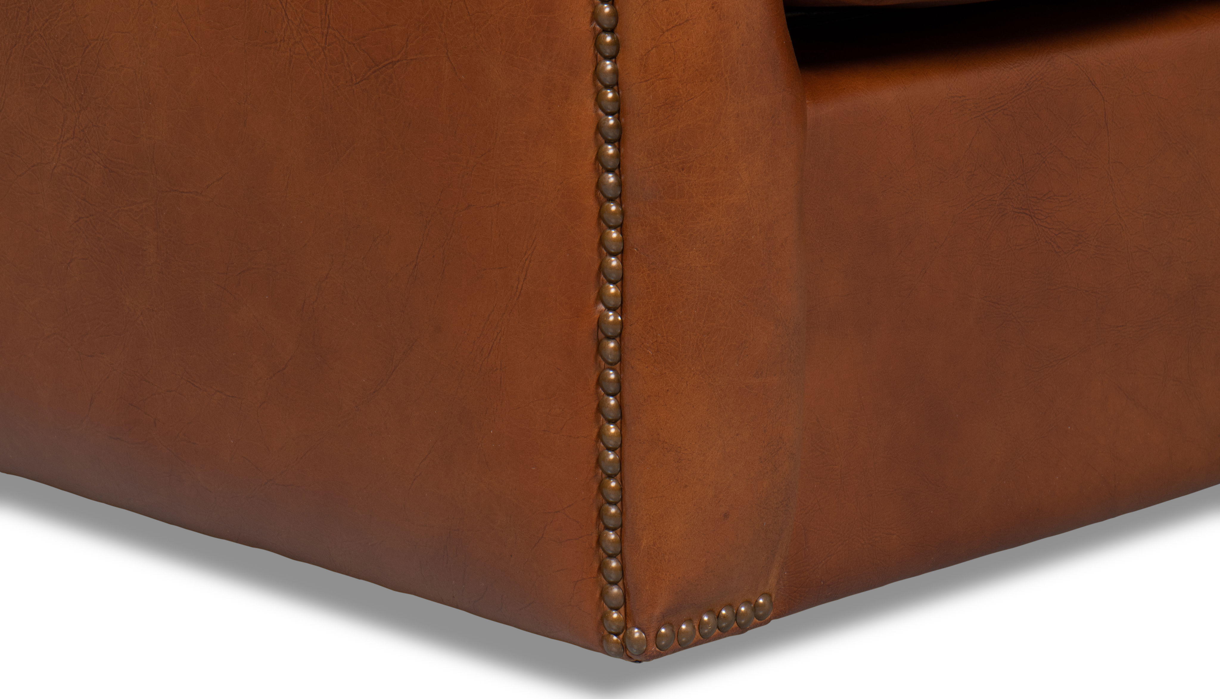 Baker Leather Swivel Chair,Havana Lthr, Seating by Sarreid, 31" length x 38" width x 38" height View 7