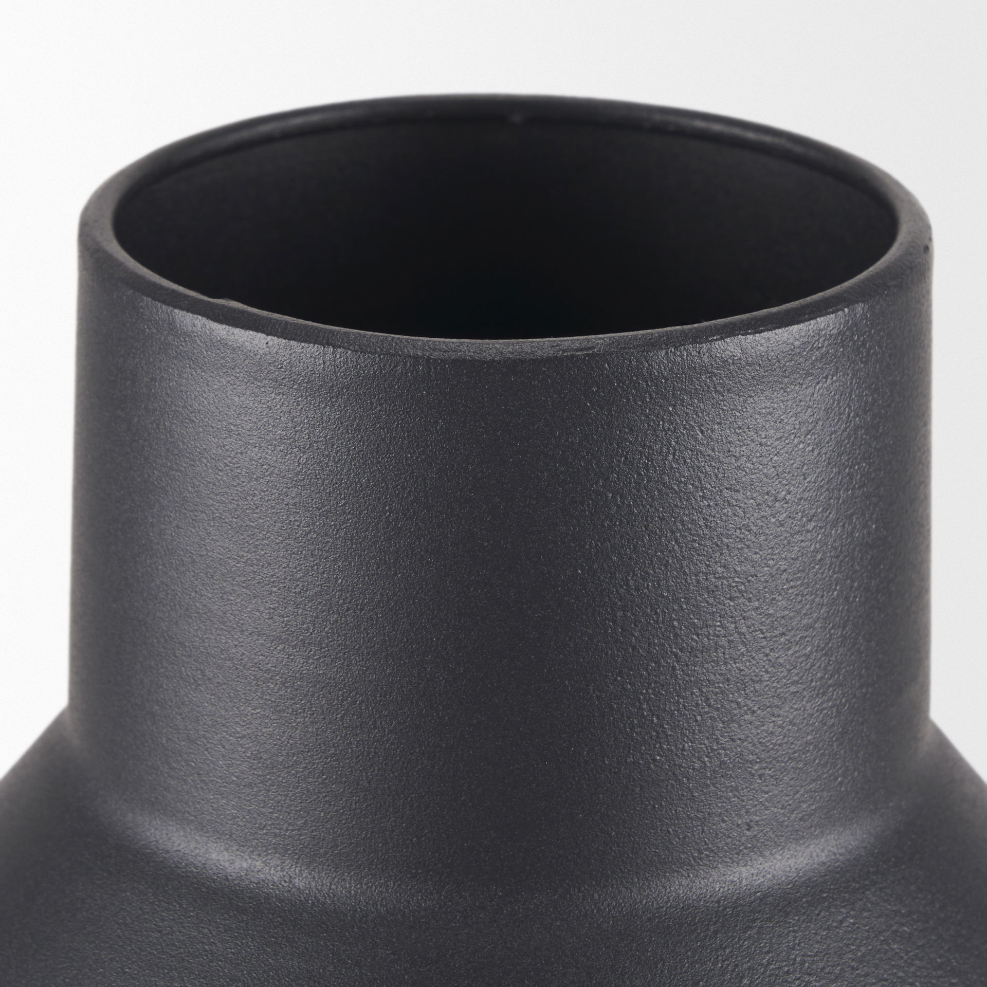Tosca Tall Matte Black Metal Vase large image 