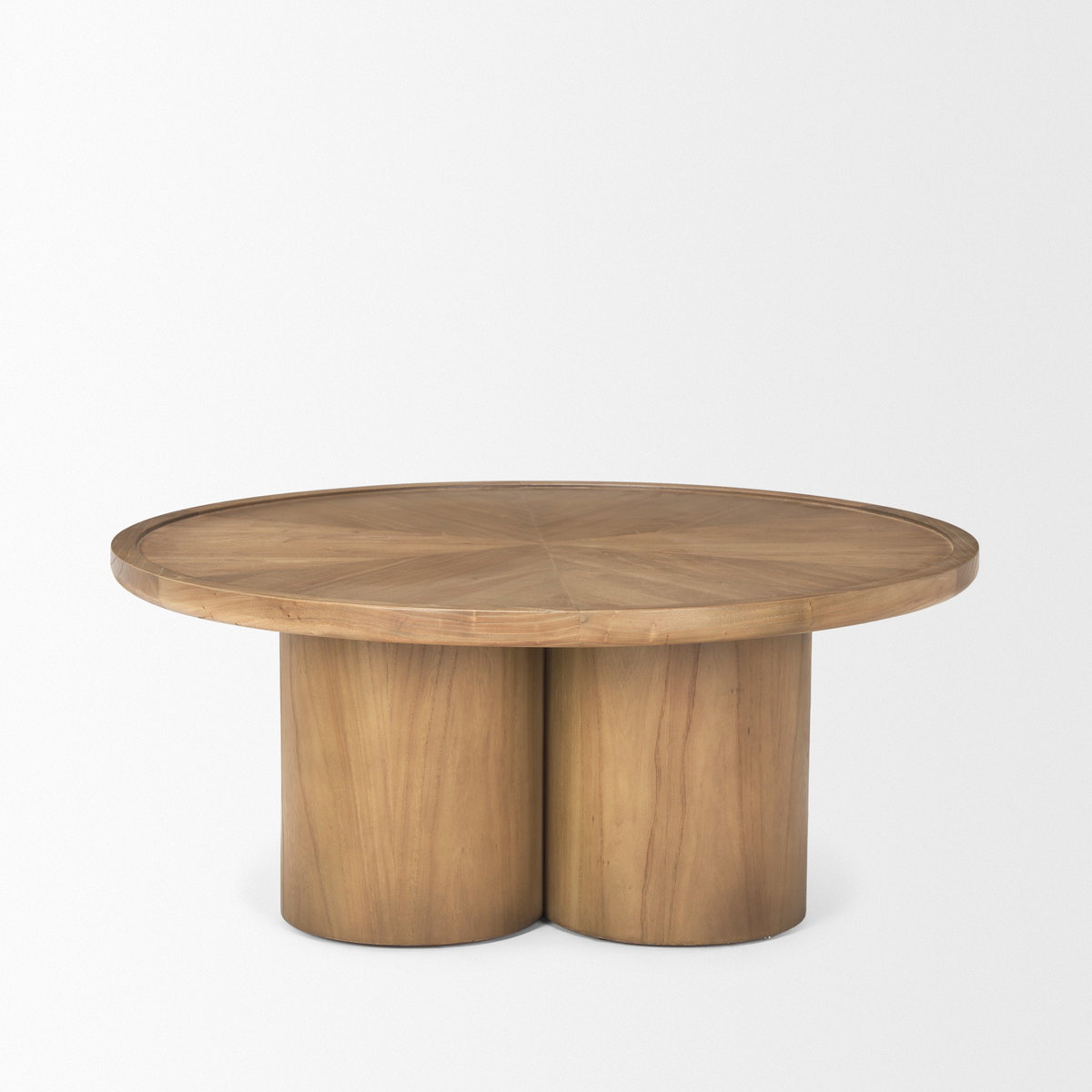 Tavi Medium Brown Round Coffee Table, by Mercana, 39.25" length x 39.25" width x 16.5" height View 4