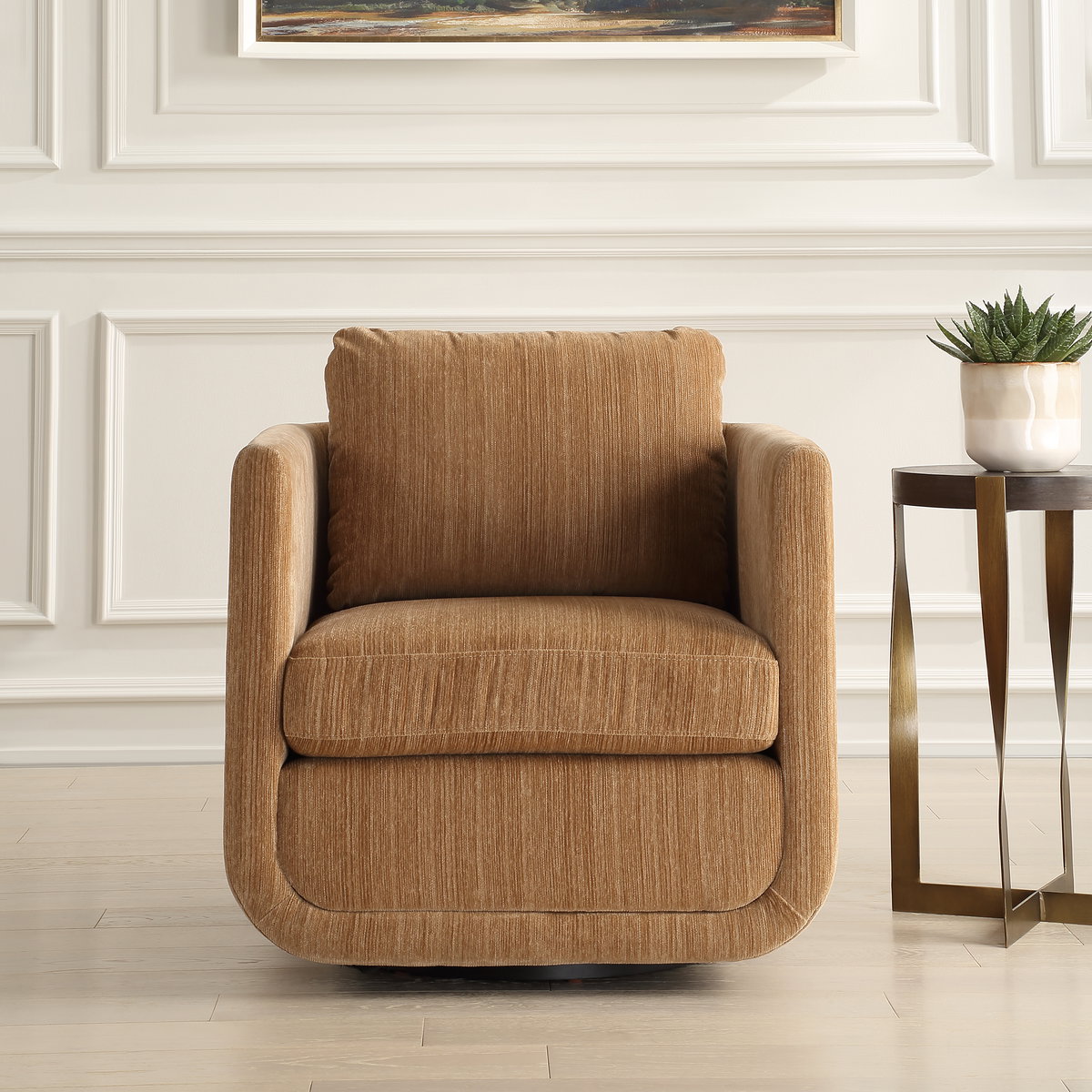 Abound Ginger Swivel Chair, Accent Chair by Uttermost, 29.5" width x 26.5" height x 32" depth View 2