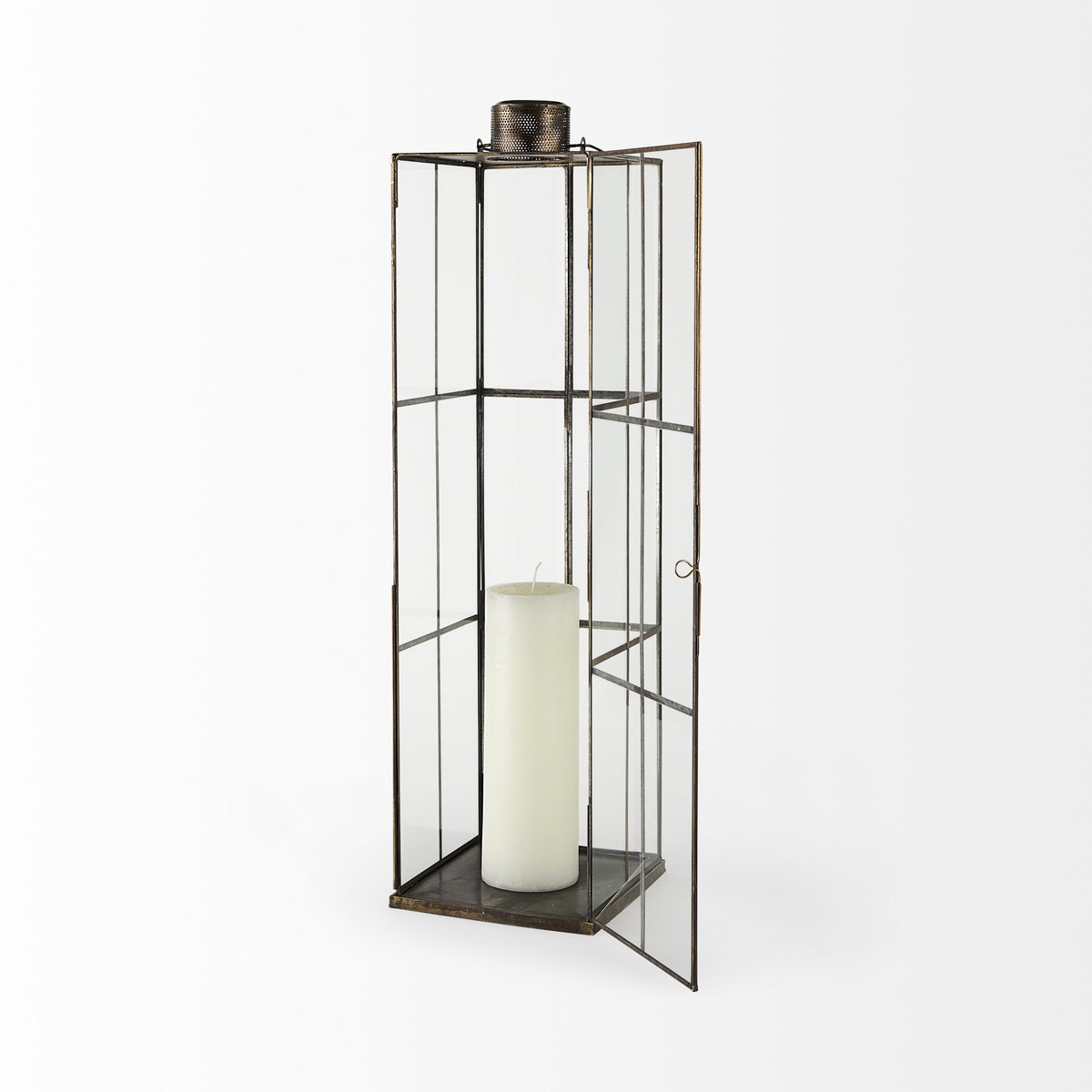 Grimwig (Large) 8L x 8W x 31H LANTERN with SHEET BASE WITHOUT BEVEL, Lighting by Mercana, 8.27" length x 8.27" width x 31.1" height View 9