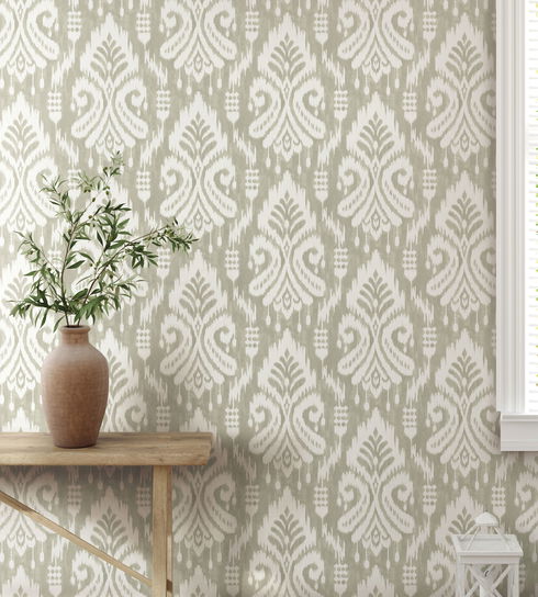 Hawthorne Ikat Off White Peel & Stick Wallpaper