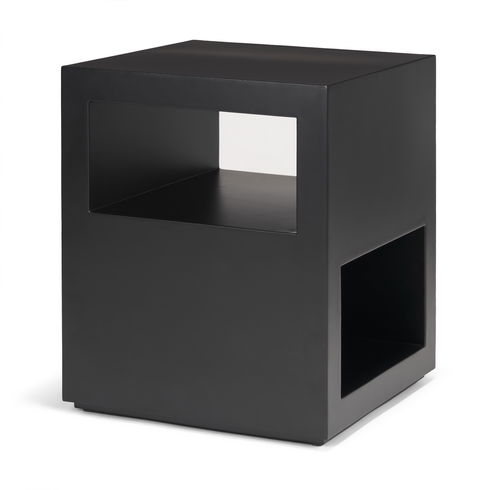 Vondra Matte Black Metal with Open Shelves Side table