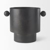 Juno 8.5H Large Black Iron Vase, by Mercana, 11" length x 8" width x 8.5" height thumbnail 4