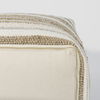 Aahana  White/Taupe/Gray Striped Hemp and Cotton Pouf thumbnail 10