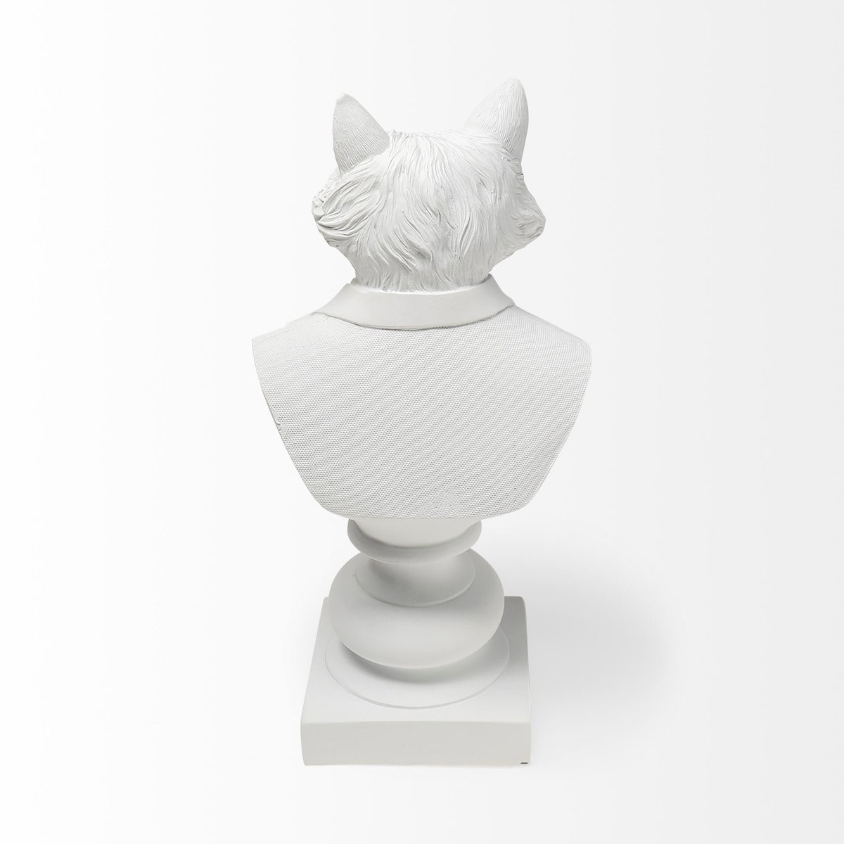 Murray 6L x 5W White Resin Business Fox, Decorative Object by Mercana, 6.3" length x 5.51" width x 12.8" height View 9