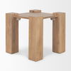Beth Light Brown Wood Square Accent Table, Side & End Table by Mercana, 23" length x 23" width x 21.75" height thumbnail 5