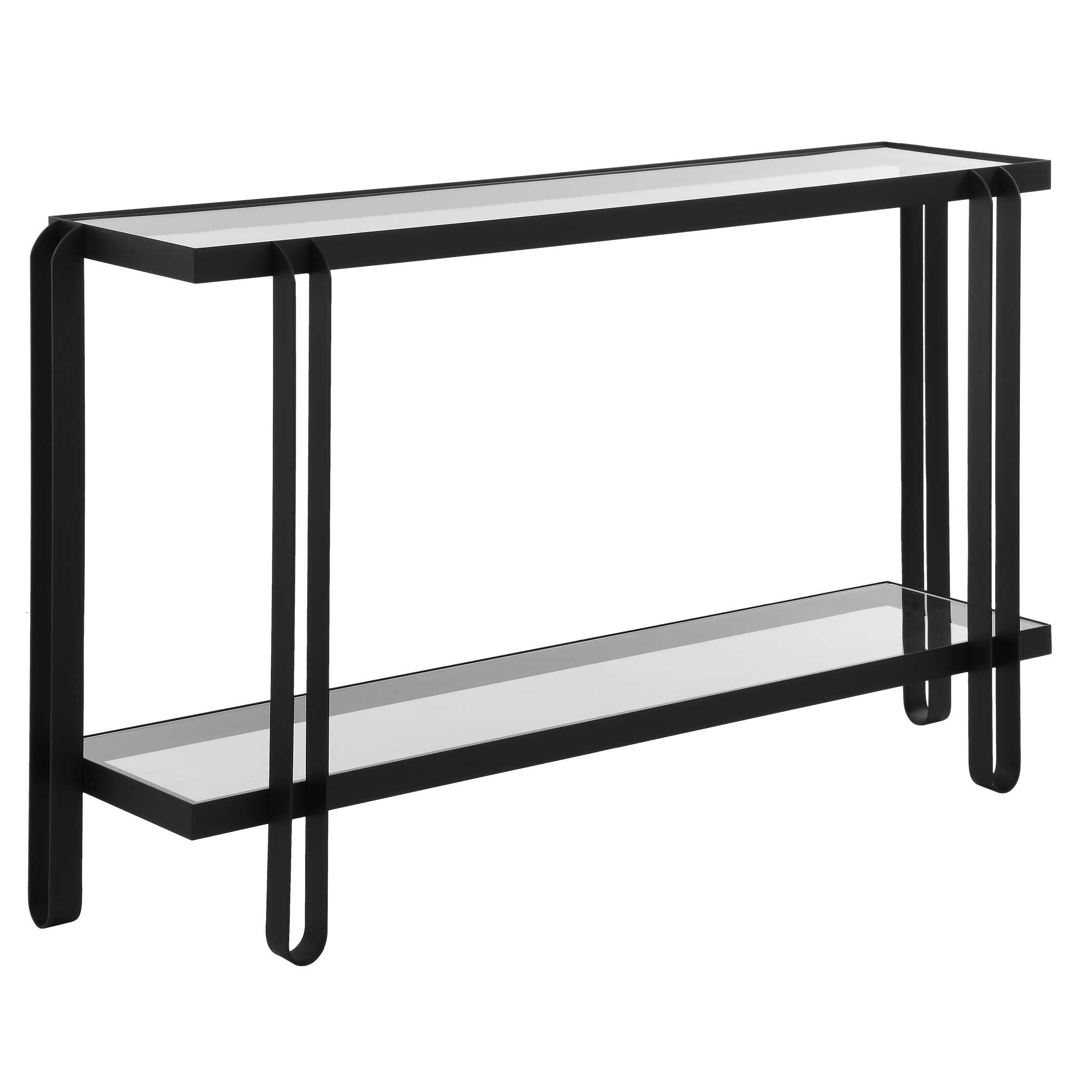 Shadow Black Iron Console Table, Furniture by Uttermost, 55.25" width x 32.25" height x 13.62" depth View 7