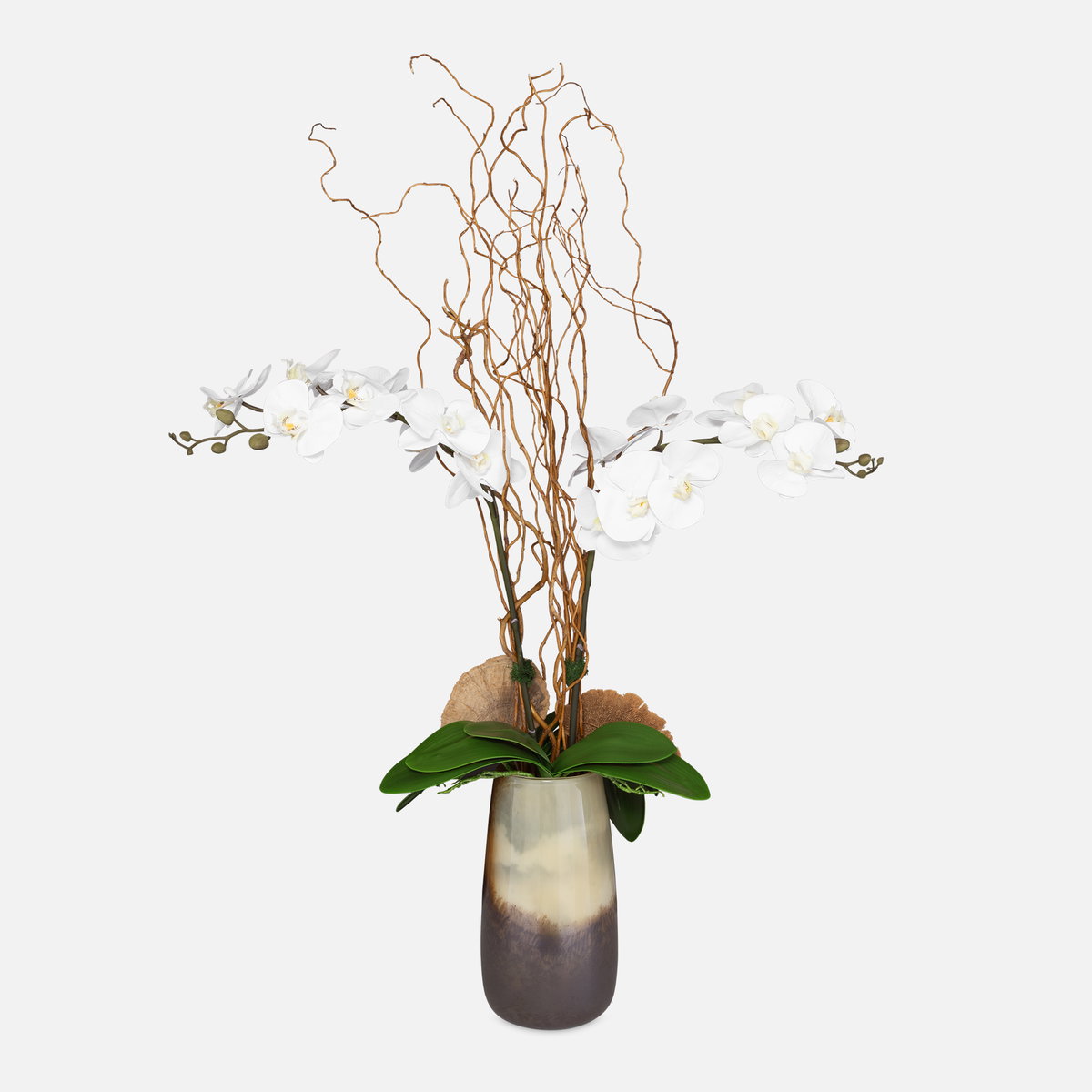 Earthbound Orchid With Vase, Artificial Plants & Flower by Uttermost, 32" width x 44" height x 12" depth View 1