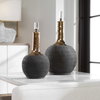 Arnav Matte Black Bottles Set/2, Vase by Uttermost, 8.5" width x 16.5" height x 8.5" depth thumbnail 2