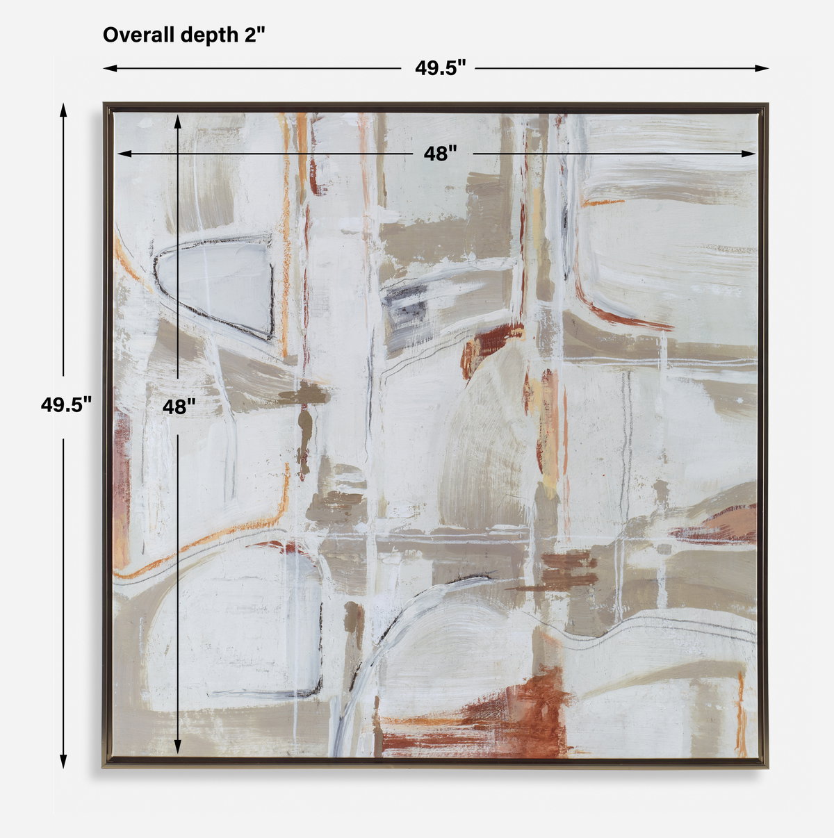 Neutral Nirvana Abstract Canvas Art, by Uttermost, 49.5" width x 49.5" height x 2" depth View 3