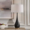 Nocturnal Black Table Lamp, by Uttermost, 18" width x 34.5" height x 18" depth thumbnail 2