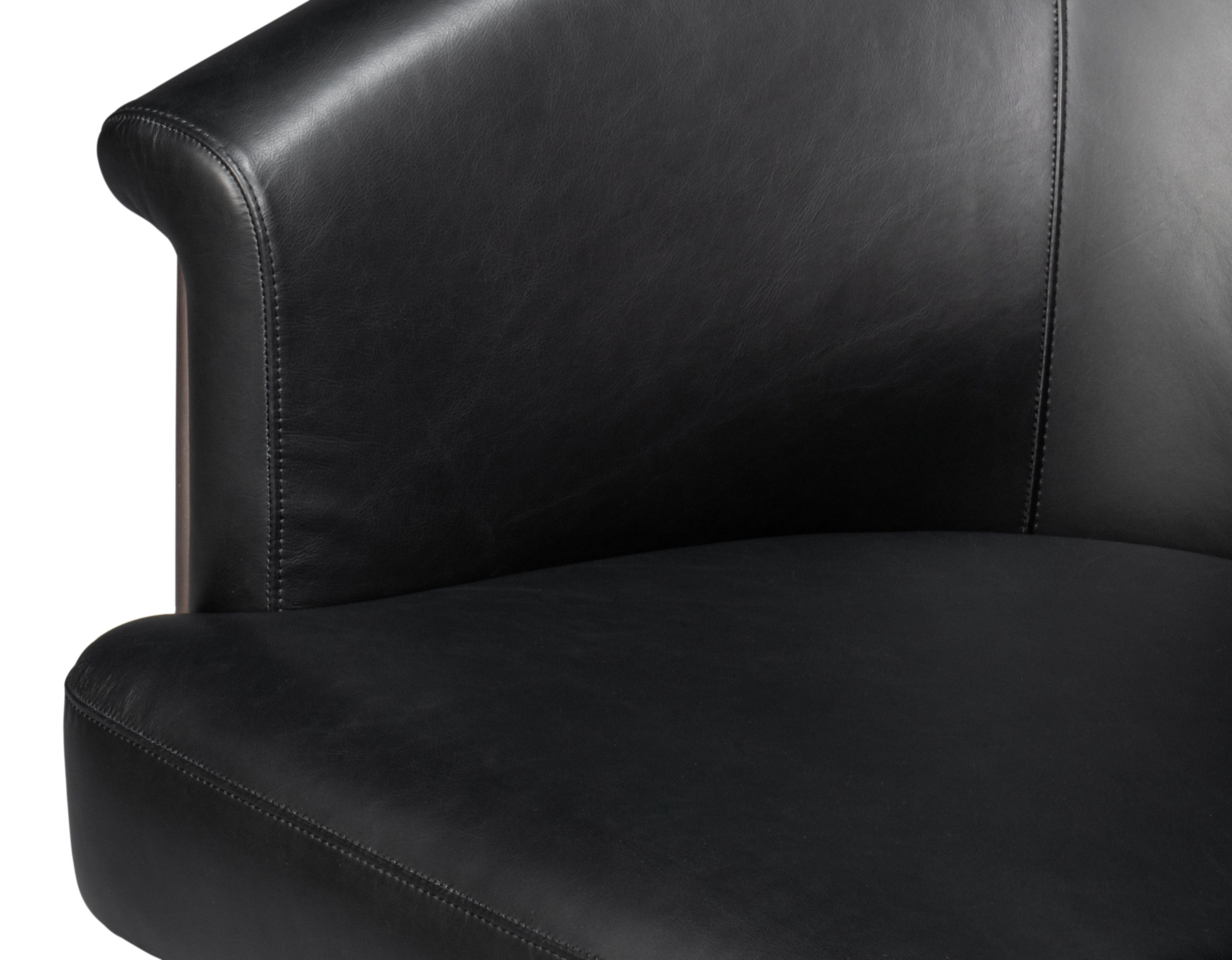 Nagel Distilled Leather Chair,Onyx Black large image 