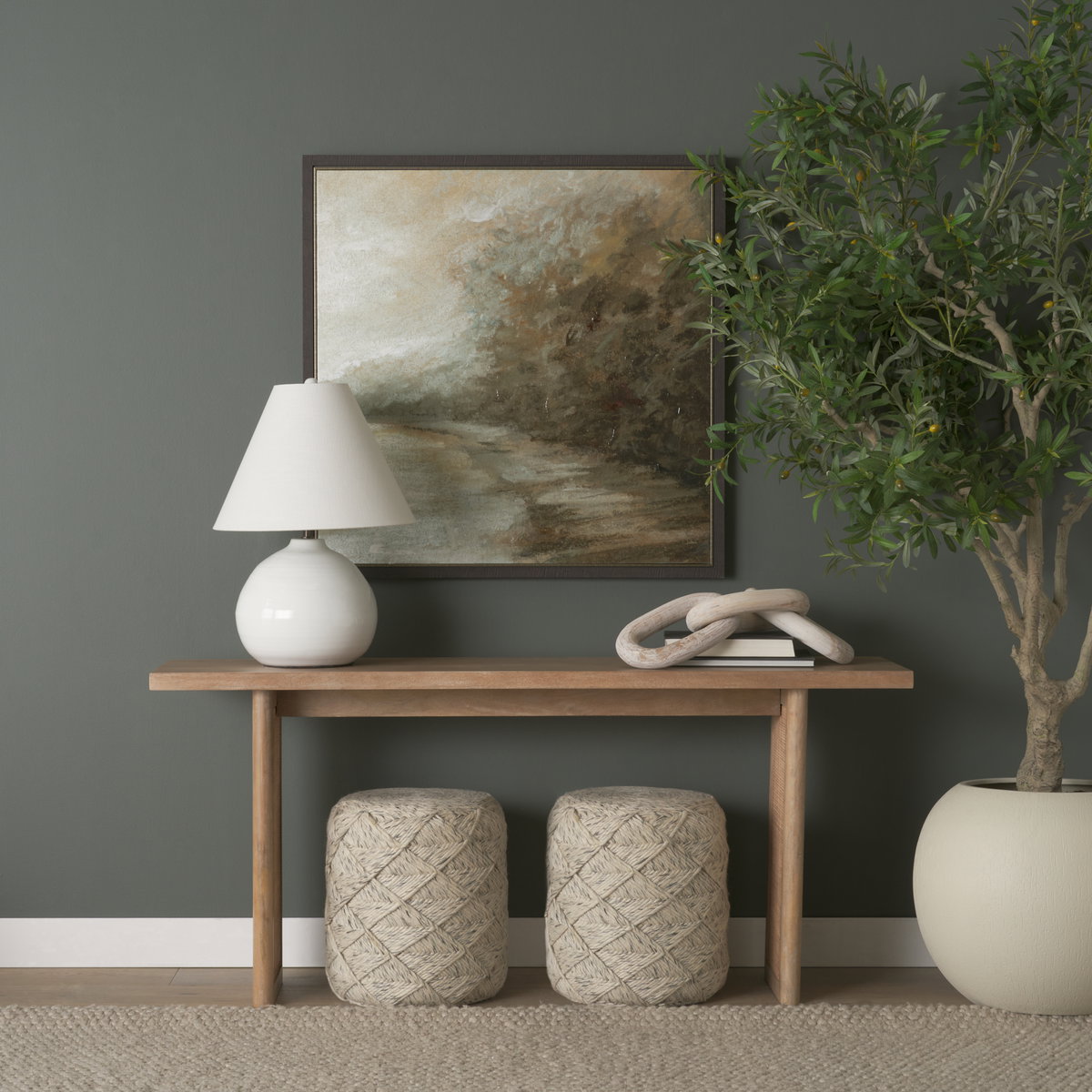 Esfera 17.7L x 15.7W x 15.7H Beige Chevron Woven Round Pouf, Ottoman by Mercana, 17.75" length x 15.75" width x 15.75" height View 2