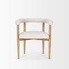 Arden Curved Back Dining Side Chair | Cream Twill with Brown Wood, Dining Chair by Mercana, 26" length x 21.5" width x 28" height thumbnail 3