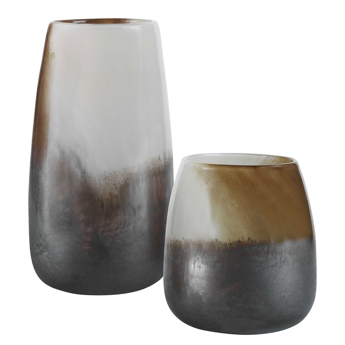 Desert Wind Glass Vases Set/2, by Uttermost, 6.5" width x 12.25" height x 6.5" depth View 1