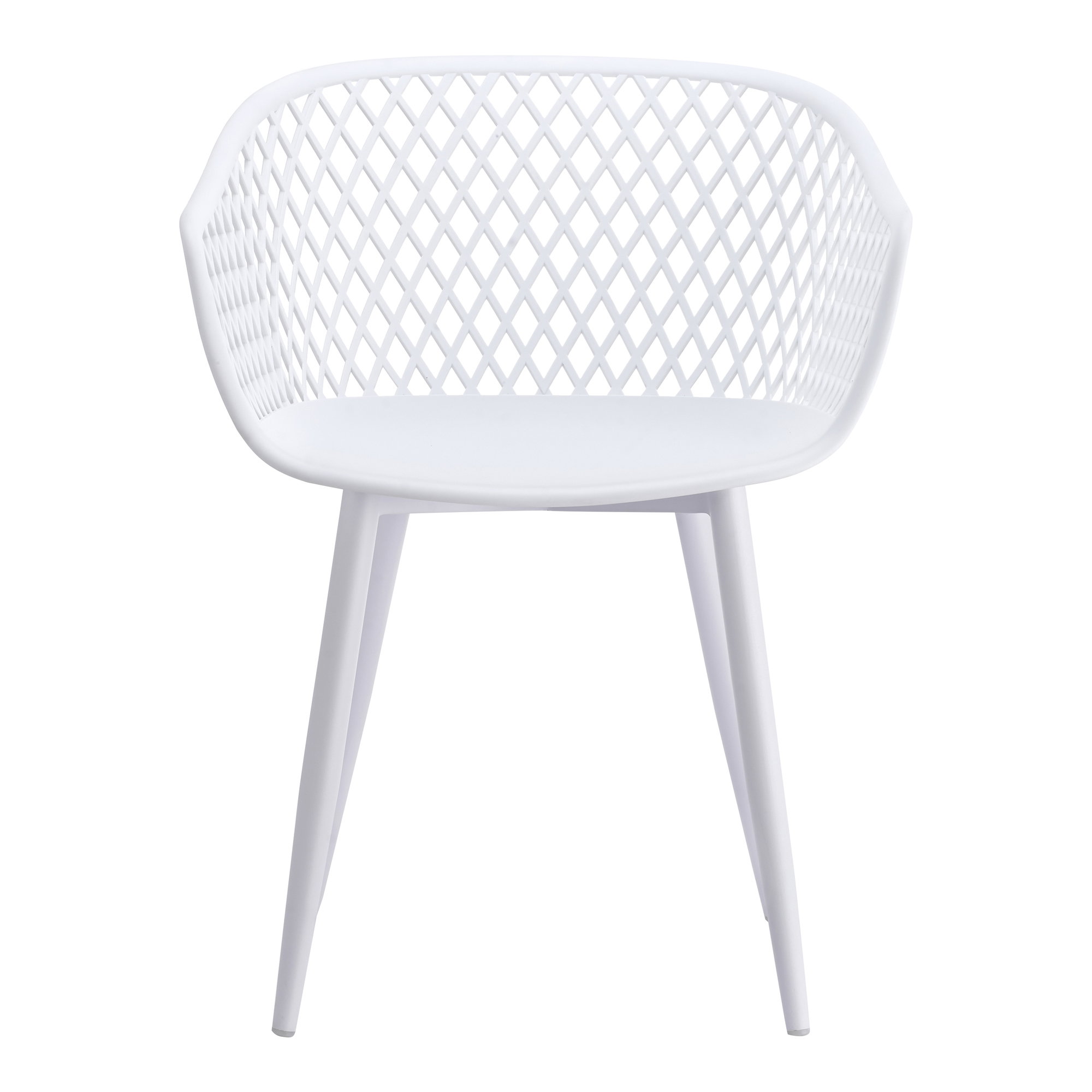 Piazza Outdoor Chair White - Set Of Two, Dining Chair by Moe's Home, 23.5" width x 31.5" height x 22.5" depth View 2