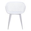 Piazza Outdoor Chair White - Set Of Two, Dining Chair by Moe's Home, 23.5" width x 31.5" height x 22.5" depth thumbnail 2