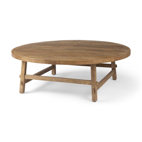 Rosie   Round Medium Brown Wood Coffee Table