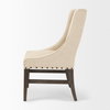 Kensington High-Back Dining Side Chair | Cream Fabric with Wood, Dining Chair by Mercana, 22.25" length x 23.25" width x 39.5" height thumbnail 6