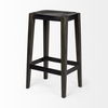 Nell 30' Seat Height Black Metal Seat & Foot Rest With Black Wood Legs Stool, Counter & Bar Stool by Mercana, 18" length x 15" width x 30" height thumbnail 7