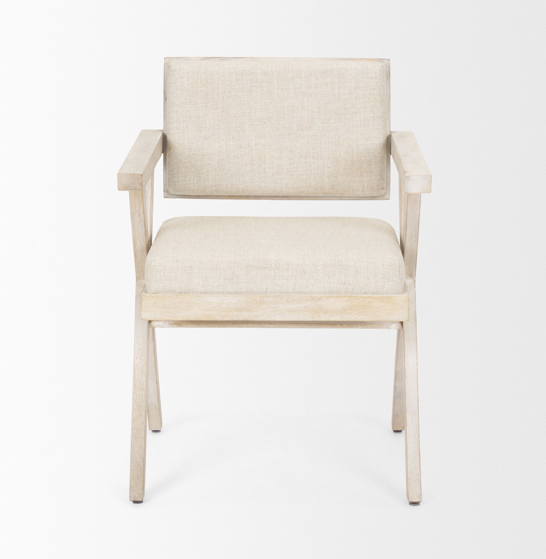 Topanga I Cream Fabric Wrap Blonde Wooden Frame Dining Chair large image 
