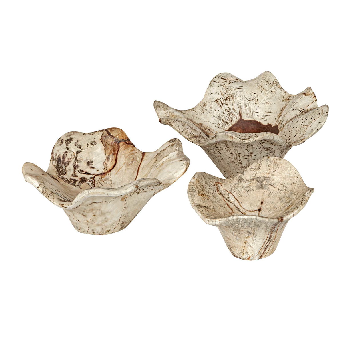 Teo Bleached Wood Wall Decor Set/3, Sculptural Wall Art by Uttermost, 15.75" width x 7" height x 15.75" depth View 2