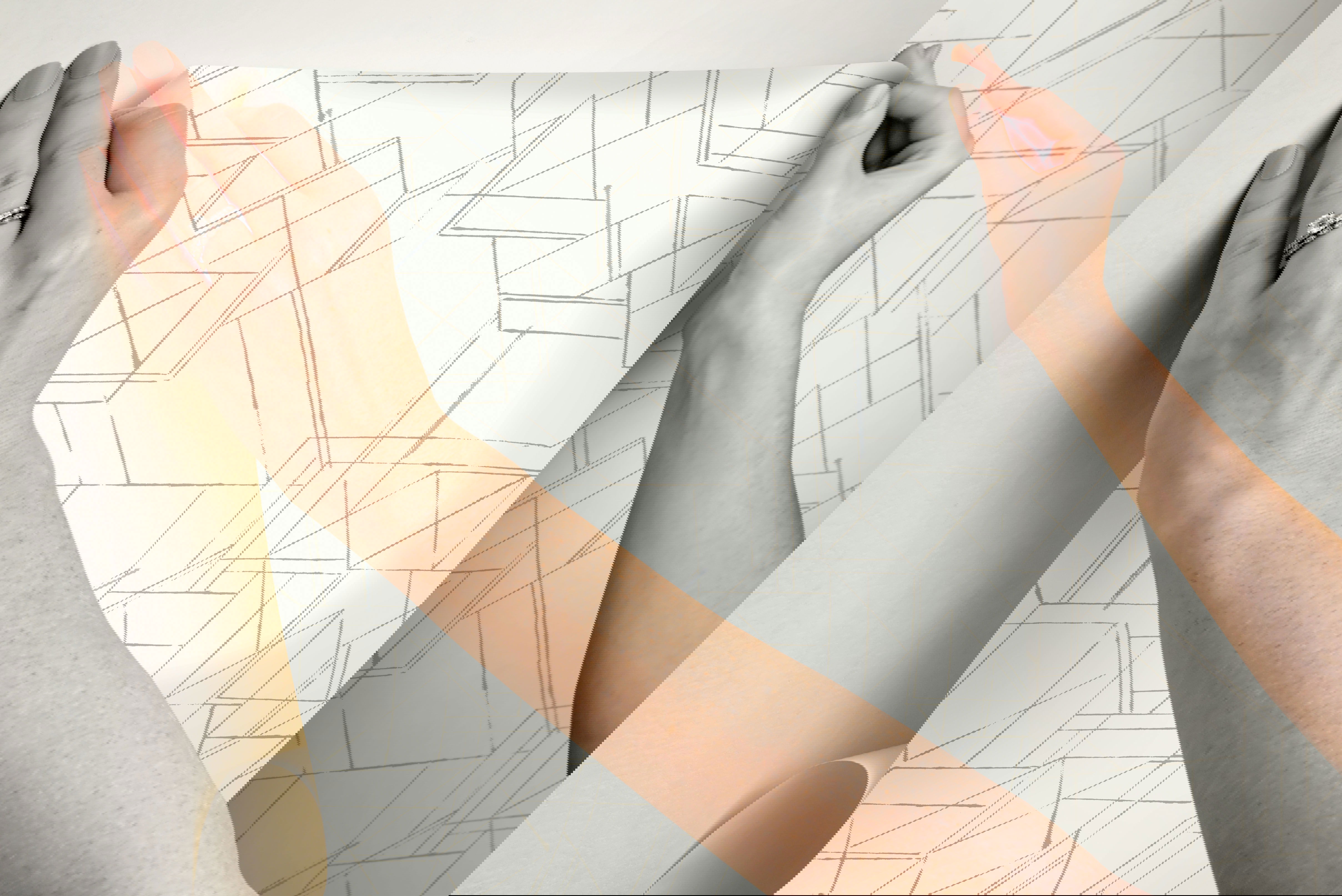 Prism Schematics Grey Peel & Stick Wallpaper large image 