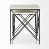 Lorlei 20.0L x 20.0W x 23.8H White Marble Top with Gray Iron Legs End and Side Table, Side & End Table by Mercana, 20" length x 20" width x 24" height thumbnail 6