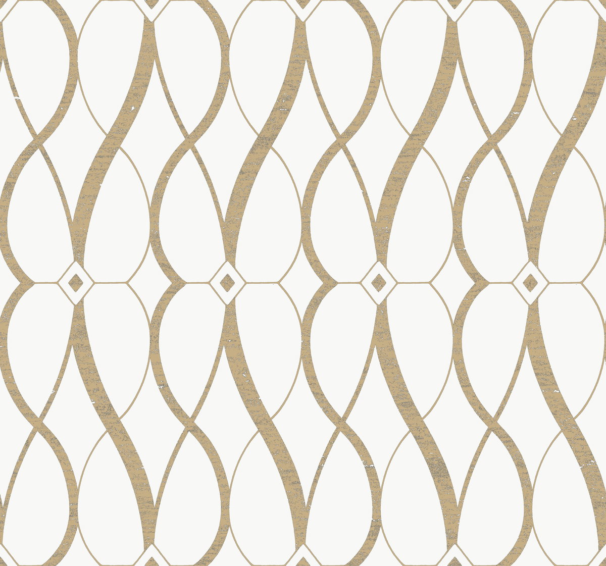 Graceful Geo Cream & Gold Wallpaper, by York Wall, 26'10.8" length x 2'3" width x 0.02" depth