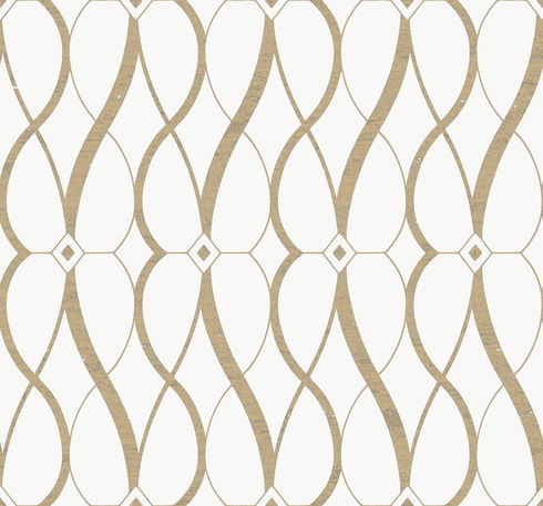 Graceful Geo Cream & Gold Wallpaper